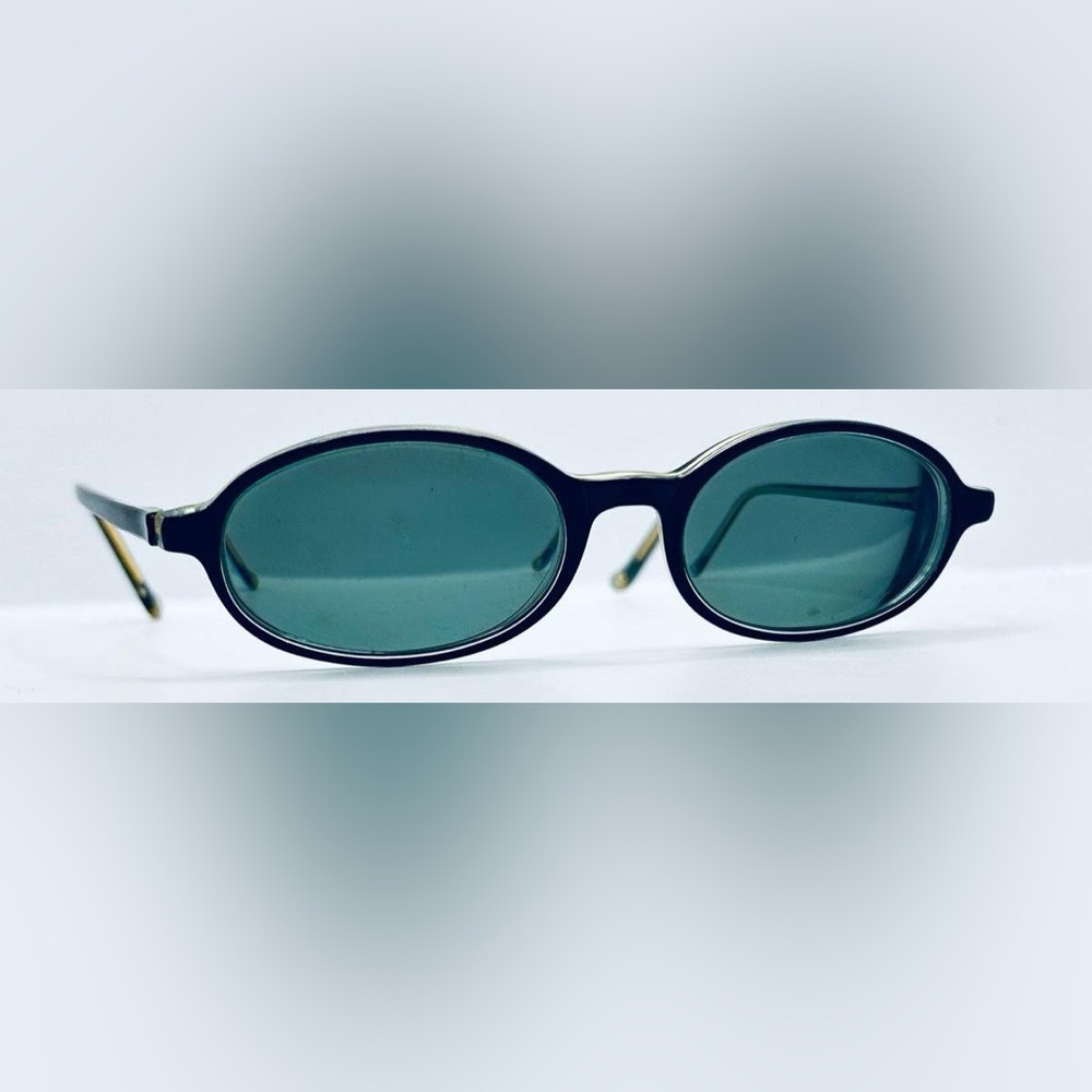 Cynthia Rowley Black Frame Green Lens Oval Sunglasses